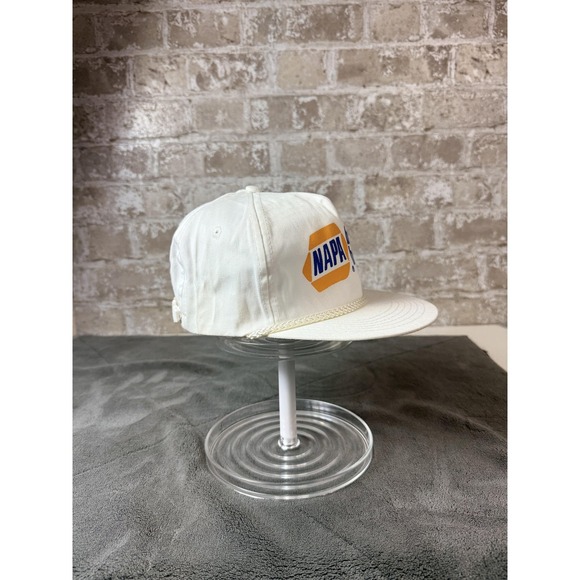 Vintage NAPA Belts Hose Hat Cap Strap Back White Rope Advertising Mens 80s - Picture 5 of 8